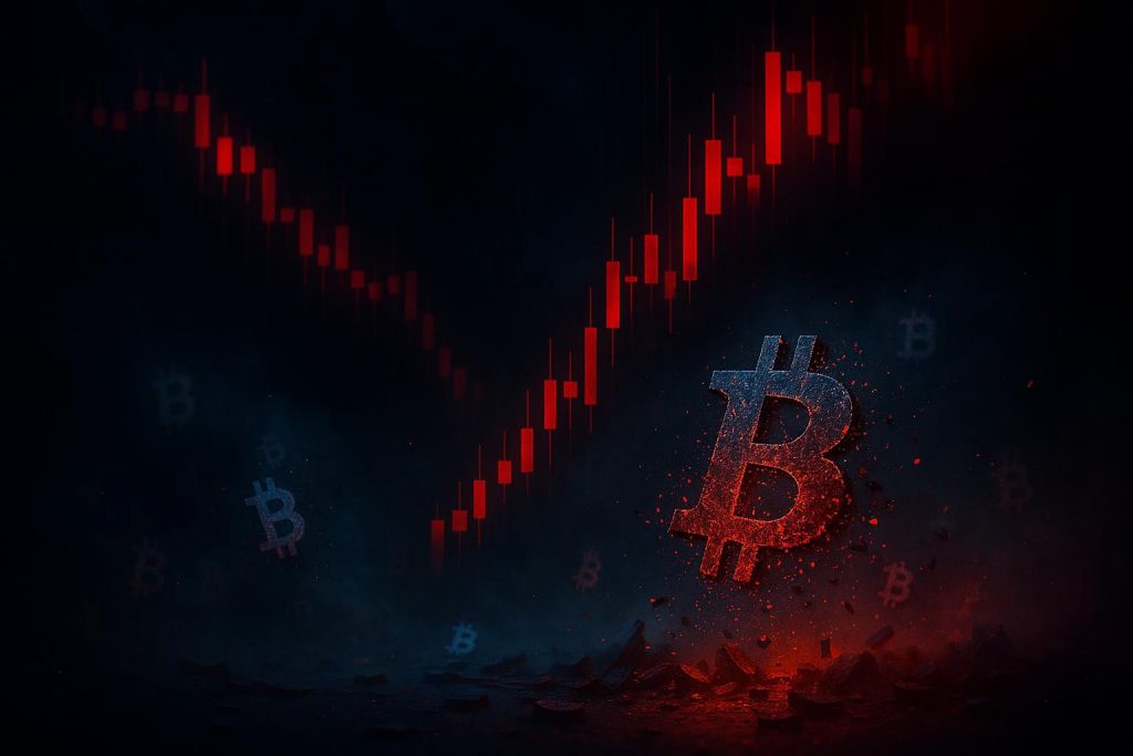 cryptocurrency market crash October 2025 Bitcoin liquidation cascade visualization