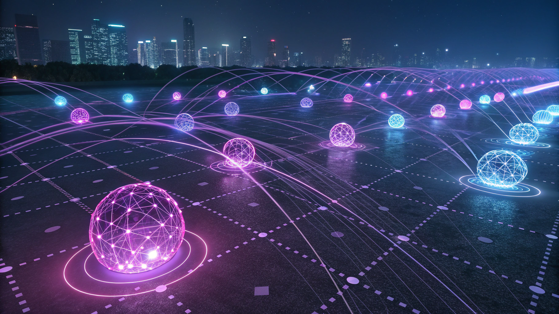 Autonomous AI agents operating on blockchain network with decentralized transactions