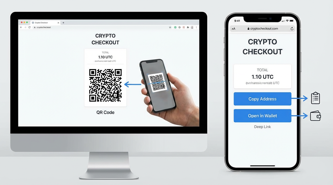 Desktop QR code scanning vs mobile copy address and deep link flows